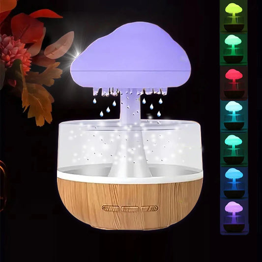 LED Cloud humidifier with Raindrops