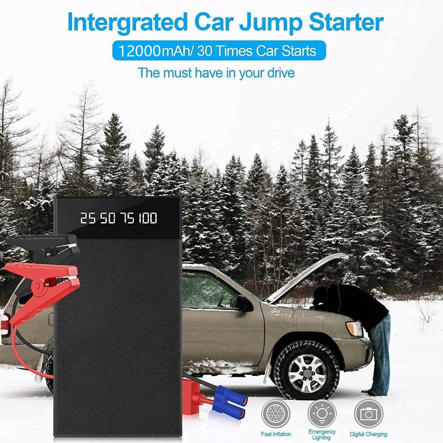 2 in 1 Car Jump starter and Portable Charger