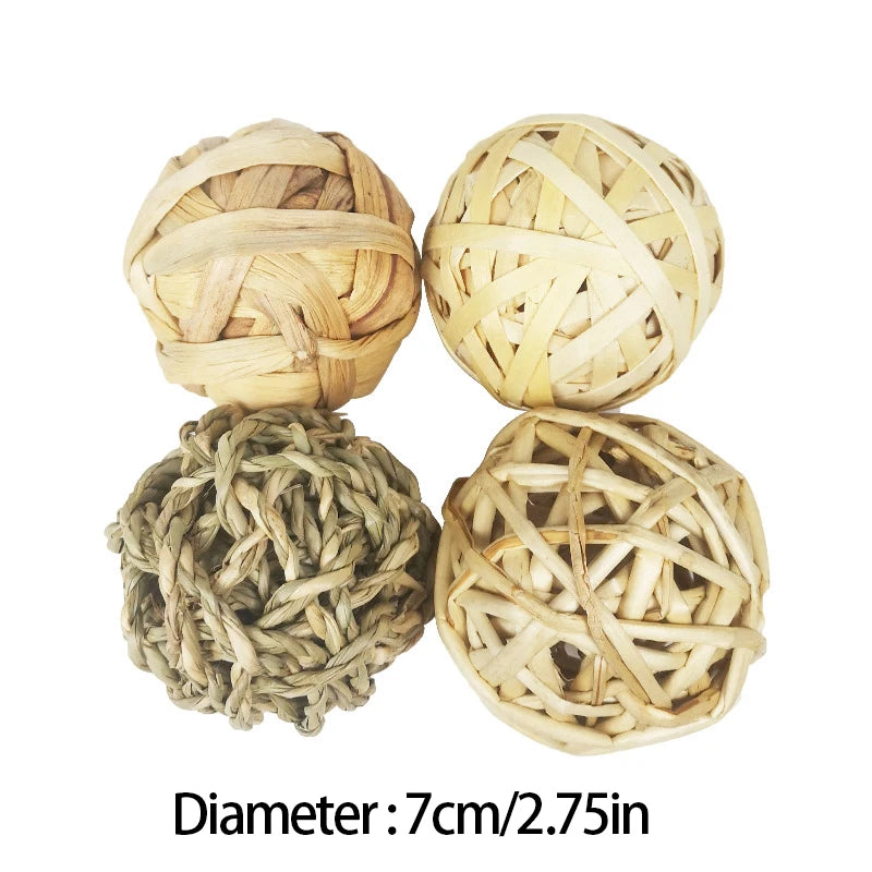 7CM Chewing Braided Natural Grass Ball